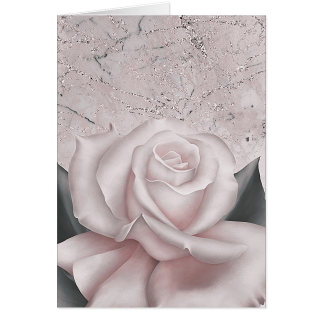 Blush White Rose Glam Modern Marble Shabby Chic (Front)