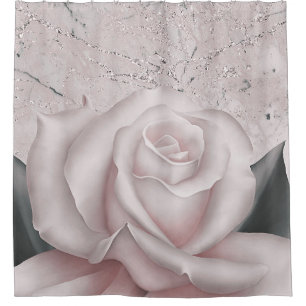 Blush White Rose Glam Modern Marble Shabby Chic