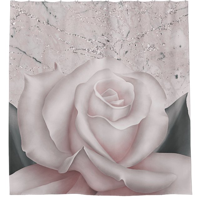 Blush White Rose Glam Modern Marble Shabby Chic (Front)
