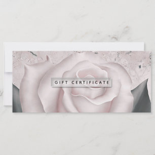 Blush White Rose Modern Marble Gift Certificate