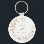 Blush White Rustic Meadow Floral Wreath Wedding Keychain<br><div class="desc">If you need any further customisation please feel free to message me on yellowfebstudio@gmail.com.</div>