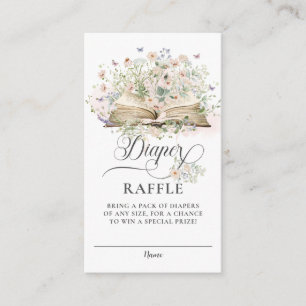 Blush Wildflower New Chapter Books Diaper Raffle Enclosure Card
