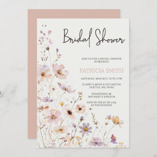 Blush Wildflowers Bridal Shower Invitation