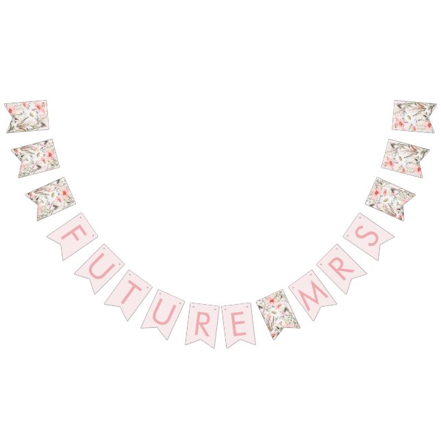 Blush Wildflowers Future Mrs Bridal Bunting Banner (All)