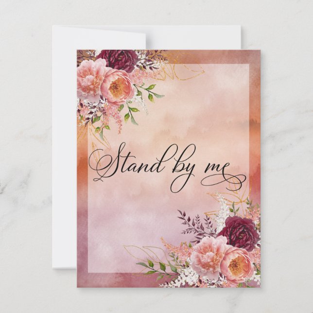 Blush Will You Be My Bridesmaid Proposal Card (Front)