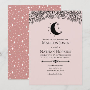 Blush Witchy Gothic Elegant Mariage de carte Tarot