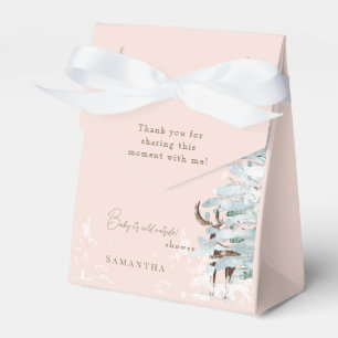 Blush Woodland Baby it's Cold Outside Favor Box