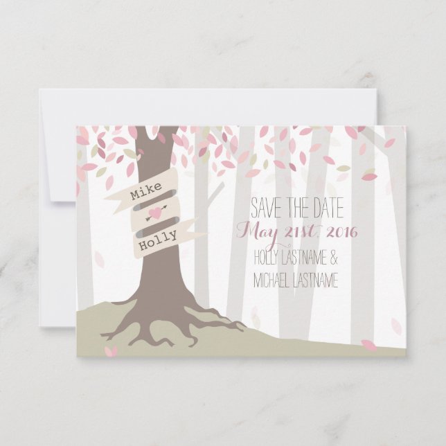 Blush Woodland Wedding Save The Date (Front)