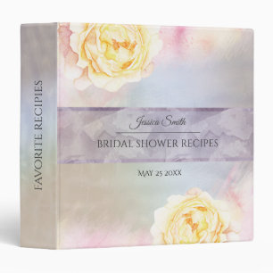 Blushed boho Watercolor peony bridal shower recipe Binder