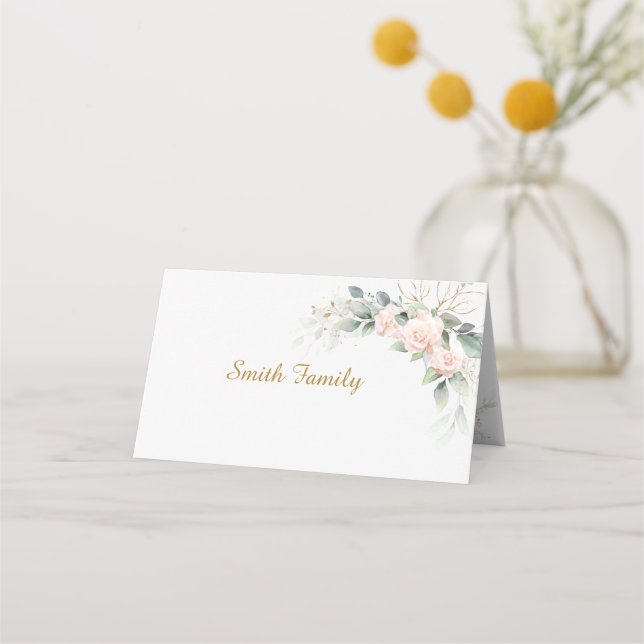 BlushFloralWedding-Place Holder Family Place Card (Front)