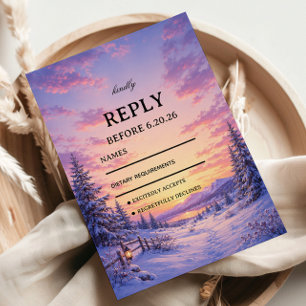 Blushing Alpine Sunset Beyond RSVP Card