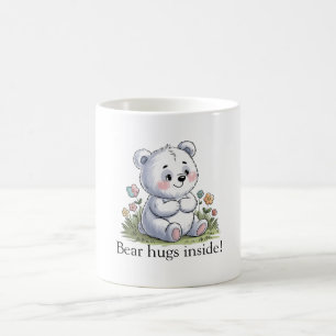 Blushing Bear in a Flower Garden Coffee Mug