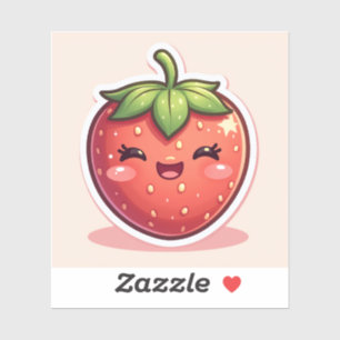 Blushing Berry – Kawaii Strawberry with Cute Face