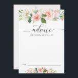 Blushing Blooms Advice Card for Bride and Groom<br><div class="desc">Have your wedding guests share their advice for the newlyweds with this matching Blushing Blooms card. Easily edit with your names.</div>