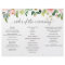 Blushing Blooms Tri-Fold Wedding Program