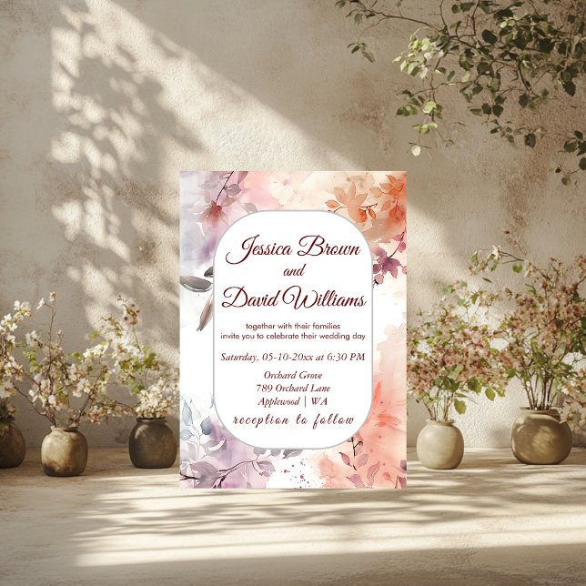  Blushing Blooms Watercolor Wedding Invitation (Creator Uploaded)