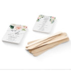 Blushing Blooms Wedding Program Fan