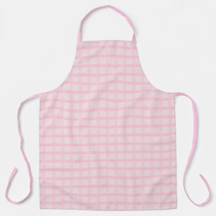 Blushing Bride And Tea Rose Pink Gingham Pattern Apron