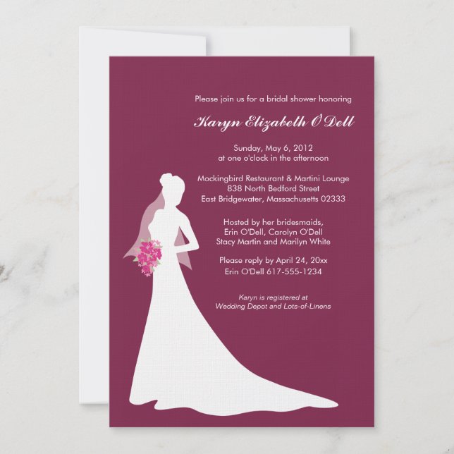 Blushing Bride - Bridal Shower Invitations (Front)
