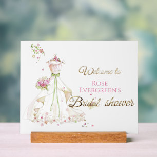 Blushing Bride in Bloom Bride to Be Acrylic Sign