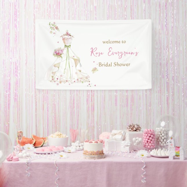 Blushing Bride in Bloom Bride to Be Banner (Party)