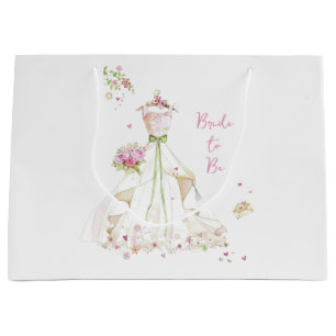 Blushing Bride in Bloom Bride to Be Large Gift Bag