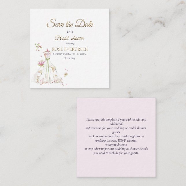 Blushing Bride in Bloom Enclosure Card (Front/Back)