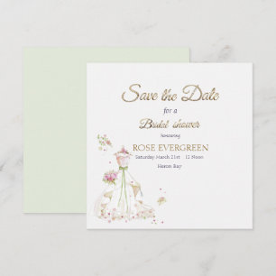 Blushing Bride in Bloom Save The Date