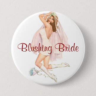 Blushing Bride Pin-Up 3 Inch Round Button