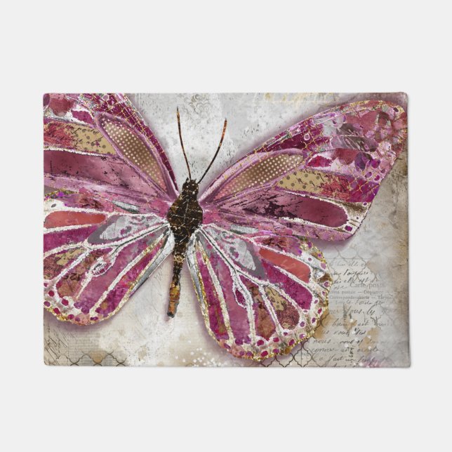 Blushing Butterfly Doormat (Front)