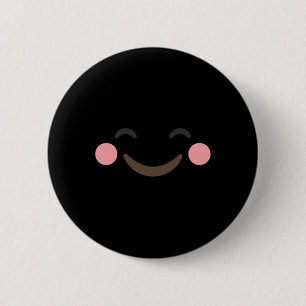 Blushing Emoticon Shirt Yellow Halloween  2 Inch Round Button