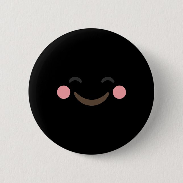 Blushing Emoticon Shirt Yellow Halloween  2 Inch Round Button (Front)