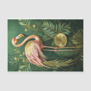 Blushing Flamingo Glistening Gold, Elegant Tissue Paper