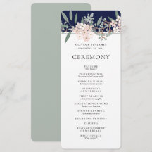 Blushing Garden Wedding Programme de cérémonie de