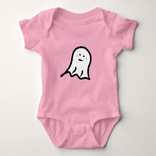 Blushing Ghost Cute Halloween  Baby Bodysuit