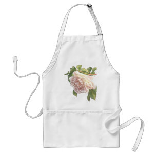 Blushing Ivory Peach Rose Standard Apron