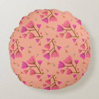 Blushing Petals Round Accent Pillow