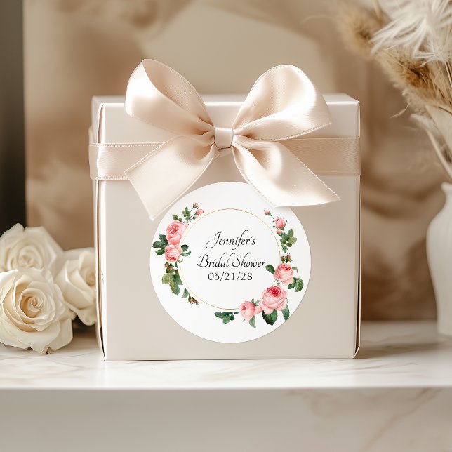 Blushing Pink Rose Classic Round Sticker (Creator Uploaded)