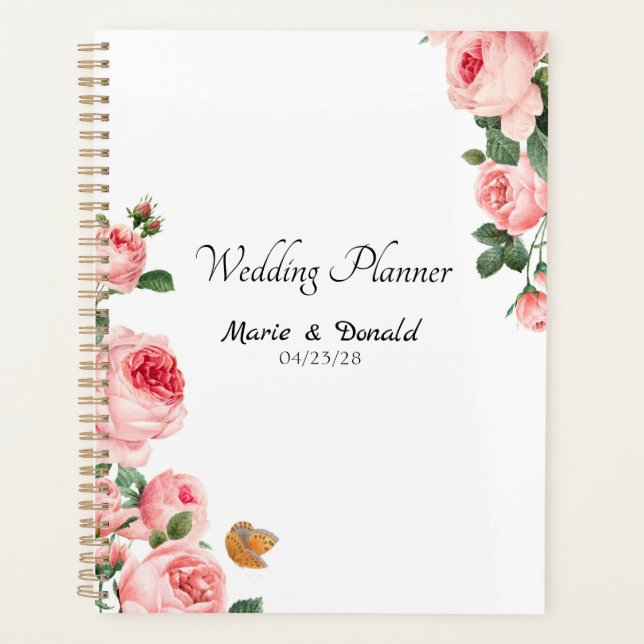 Blushing Pink Rose Planner (Front)