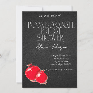 Blushing Pomegranate Branch Bridal Shower Invitation