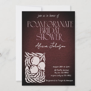 Blushing Pomegranate Branch Bridal Shower Invitation