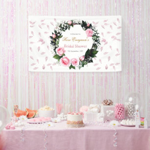 Blushing Romance: Pink Rose Bridal Shower  Banner