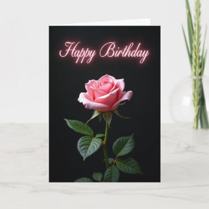 Blushing Rose Birthday Card