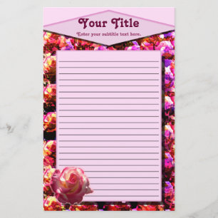 Blushing Rose Lined Stationery