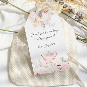 Blushing Rose Tea Party Bridal Shower Gift Tags