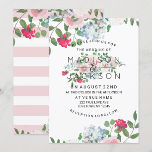 Blushing Rose Watercolor Wedding Invitations