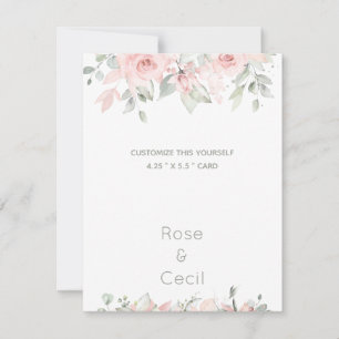 Blushing Roses 2 Wedding Stationery Customize It Announcement