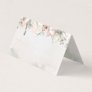 Blushing Roses Wedding Guest Table Seating Card