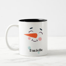  Blushing Snowman Face Personalized Name Holiday