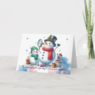 Blushing Snowman Glam Holiday Style